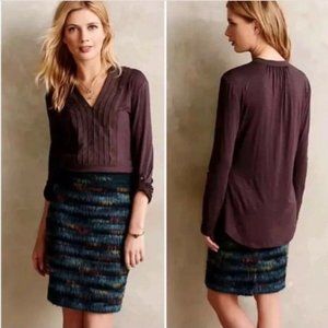 NWT Anthropologie Dolan Pintucked Bryn Henley Top